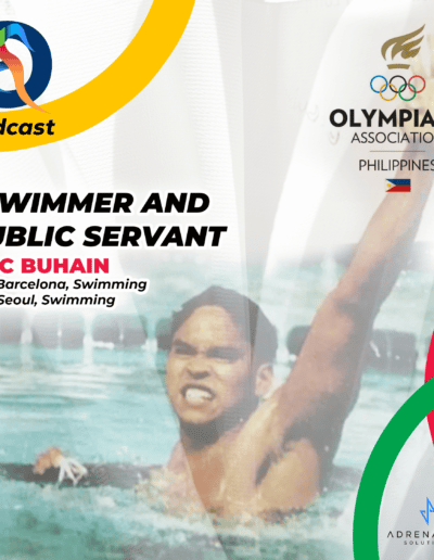 Online sports leadership program podcast art card with Eric Buhain OLY