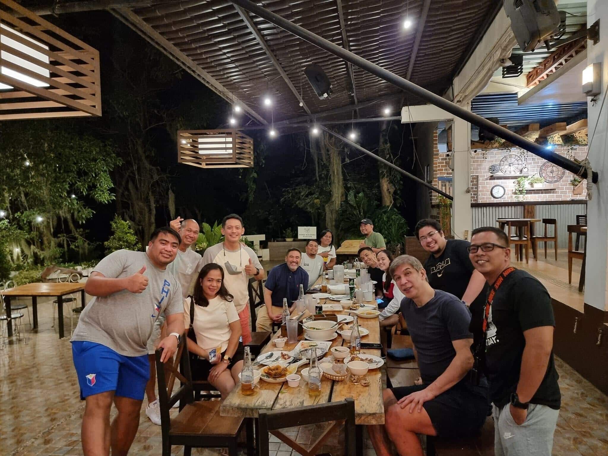 Coach Noli Ayo, Coach Jong Uichico, Coach Russell Raypon and others during dinner