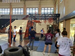 Exercise break during the Online Sports Leadership Program National Summit in Puerto Princesa City, Palawan