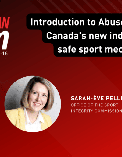 Sarah-Eve Pelletier in the AtheletesCAN Reimagining Culture through a Safe Sport Lens Forum