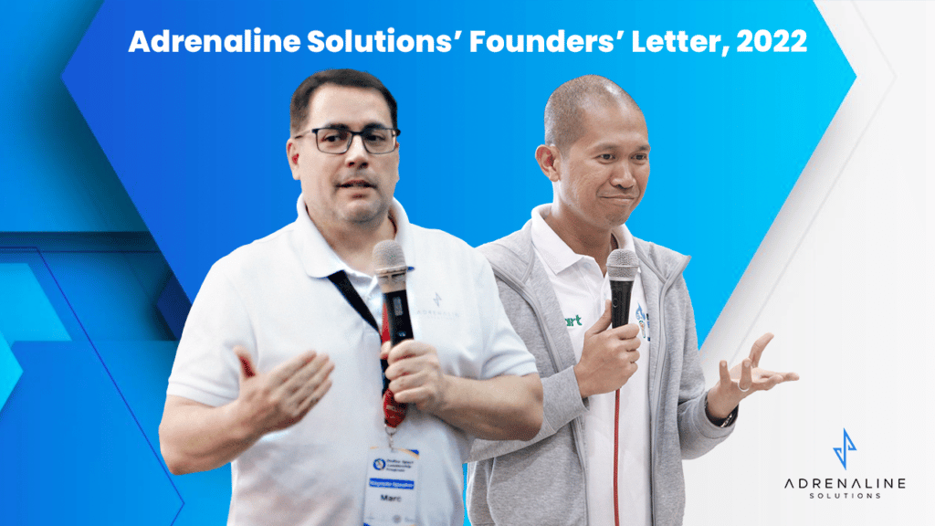 Coach Marc Dagenais and Coach Noli Ayo shares their Founders Letter for Adrenaline Solutions